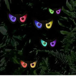 Twinkle Star Halloween Decorations Flashing Eyes String Lights, RGB Color (EUC)